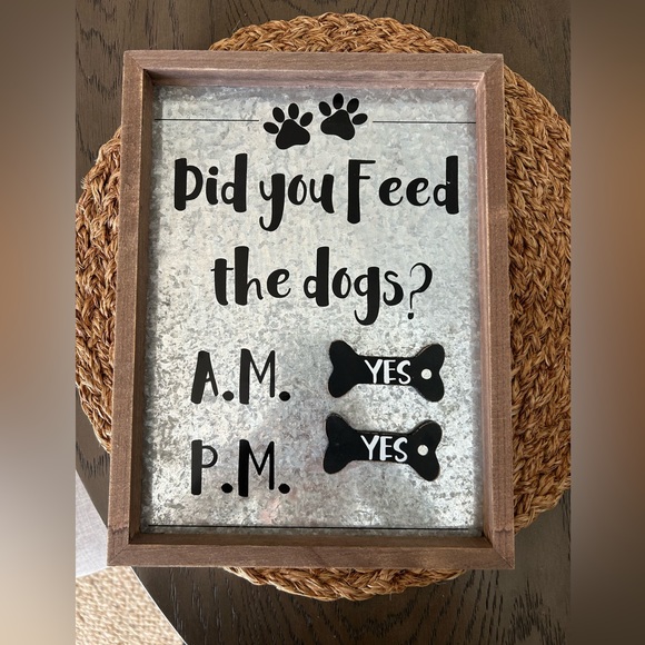 Wood Pet "Did You Feed The Dog" Wall Magnet Sign" 8x11 - Picture 2 of 4